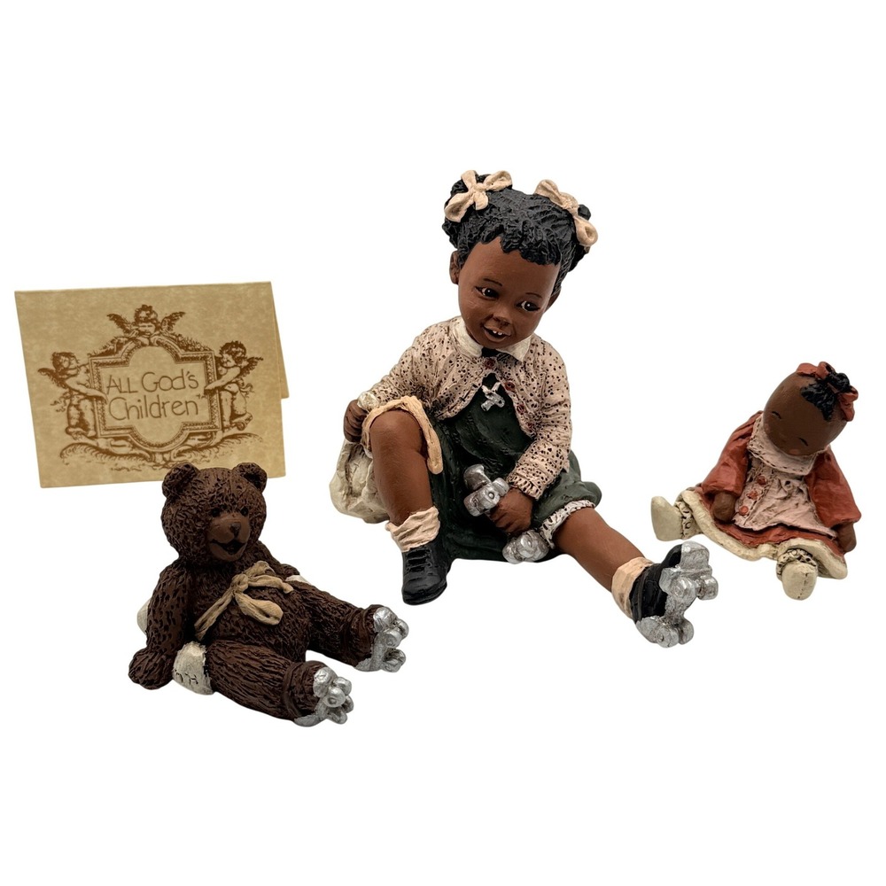 All God's Children Tamika Figurine Roller Skates Bear Doll 1993 Martha Holcombe